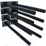 8 Pcs 8 Black Solid Steel Floating Shelf Bracket Blind Supports  Hidden Brackets