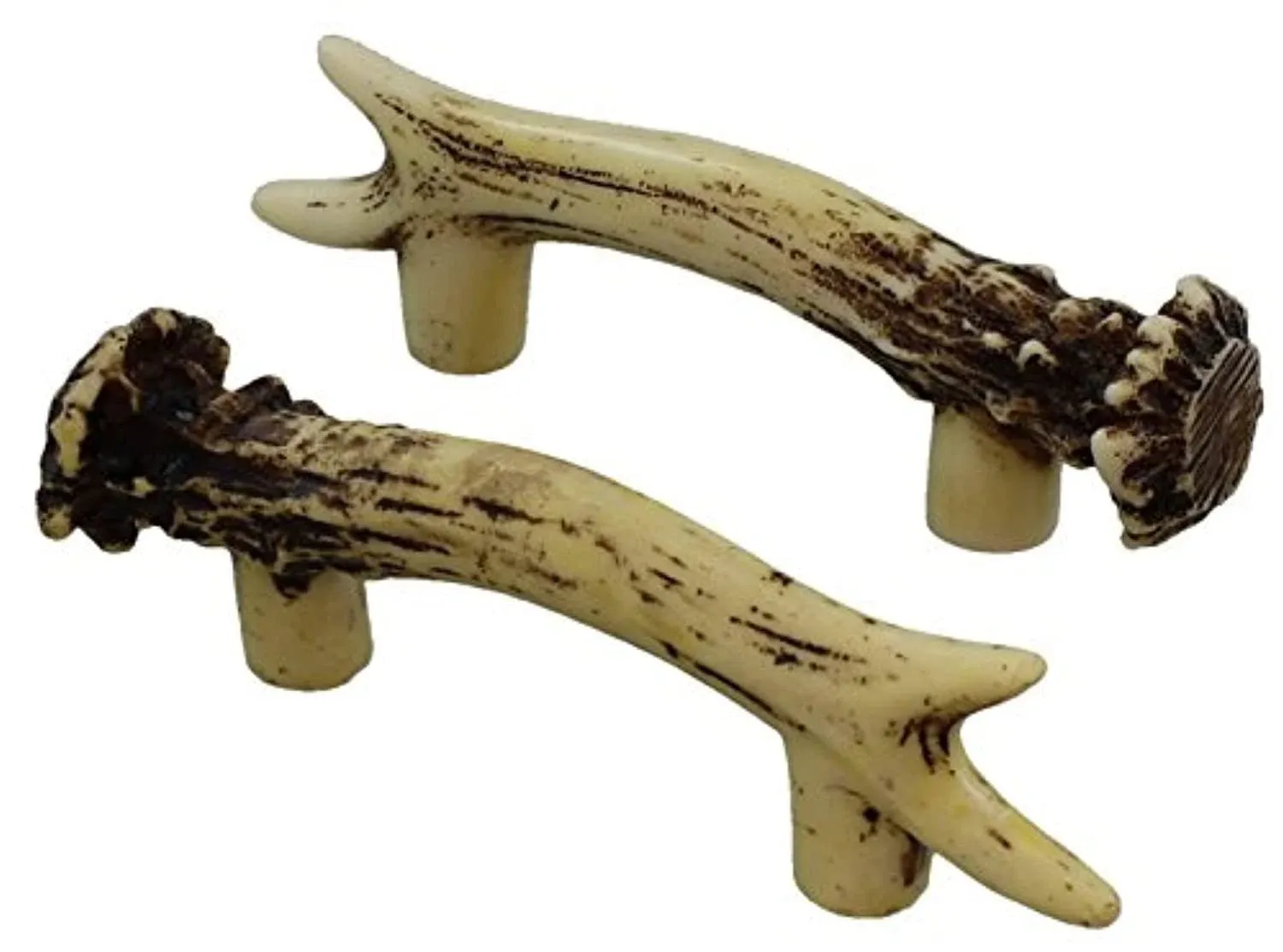 Heavy Duty 3&#034; Antler Pull / Cabinet / Drawer Knobs 2 Pack 2 Sizes Of Screws An