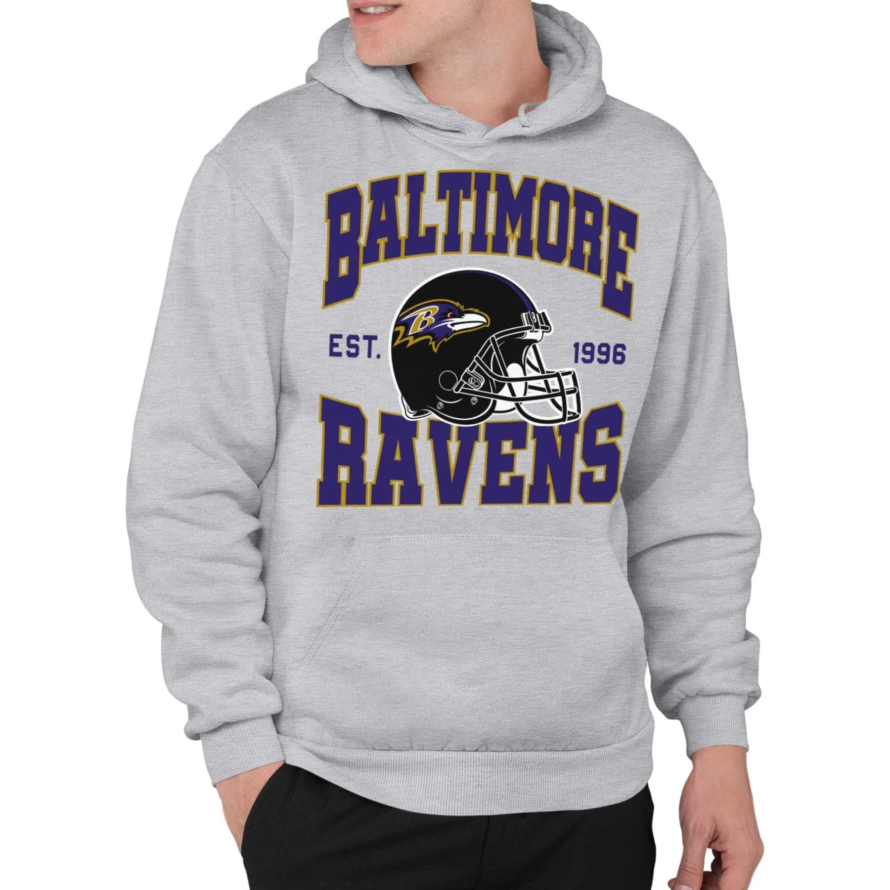 Clothing x NFL - Baltimore Ravens - Team Helmet - Unisex Adult Pullover Fleec...