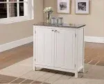 Kings Brand White Kitchen Island Storage Cabinet