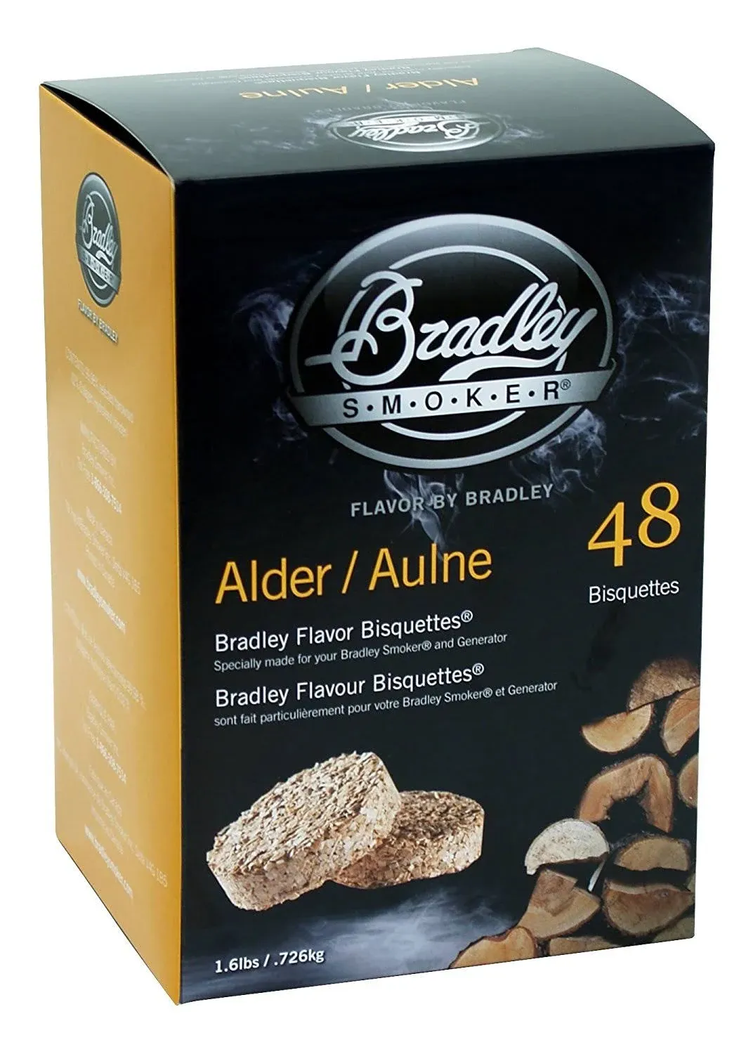 Bradley Smoker Alder Flavor Wood Smoking Bisquettes 48 Pack BTAL48