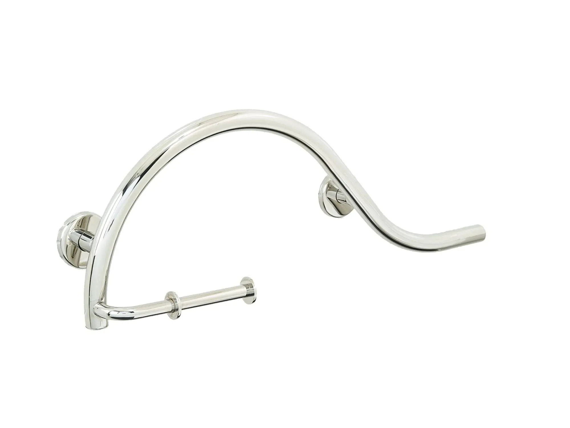 Grab Bar Toilet Paper Holder for Bathroom Safety/304 Stainless/Right/Polished Chrome/ 30" x 11"