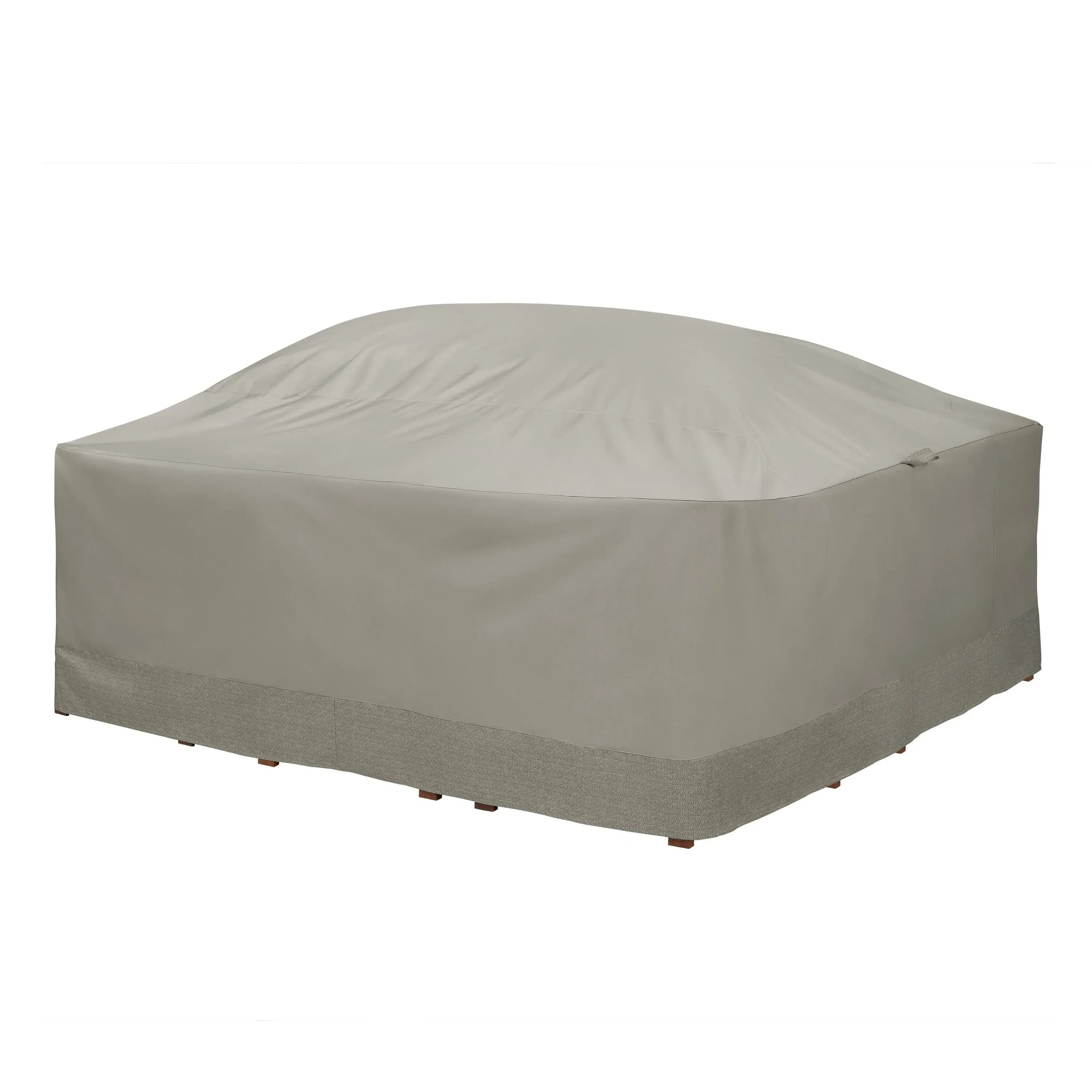 Duck Covers Weekend Water-Resistant 90 inch Outdoor Square Table & Chair Cover with Integrated Duck Dome, Moon Rock