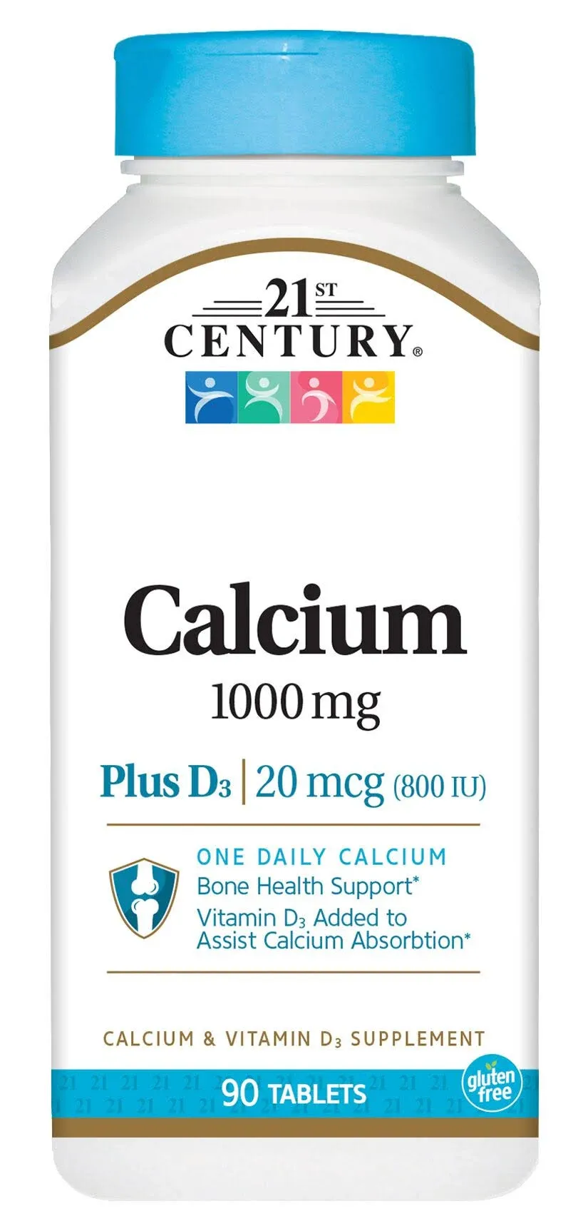 21st Century Calcium Plus D3 1000 mg 90 Tablets