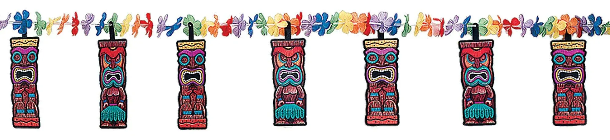 Tiki Flower Garland Luau Hawaiian Summer Birthday Party Decoration Supply~71/2ft