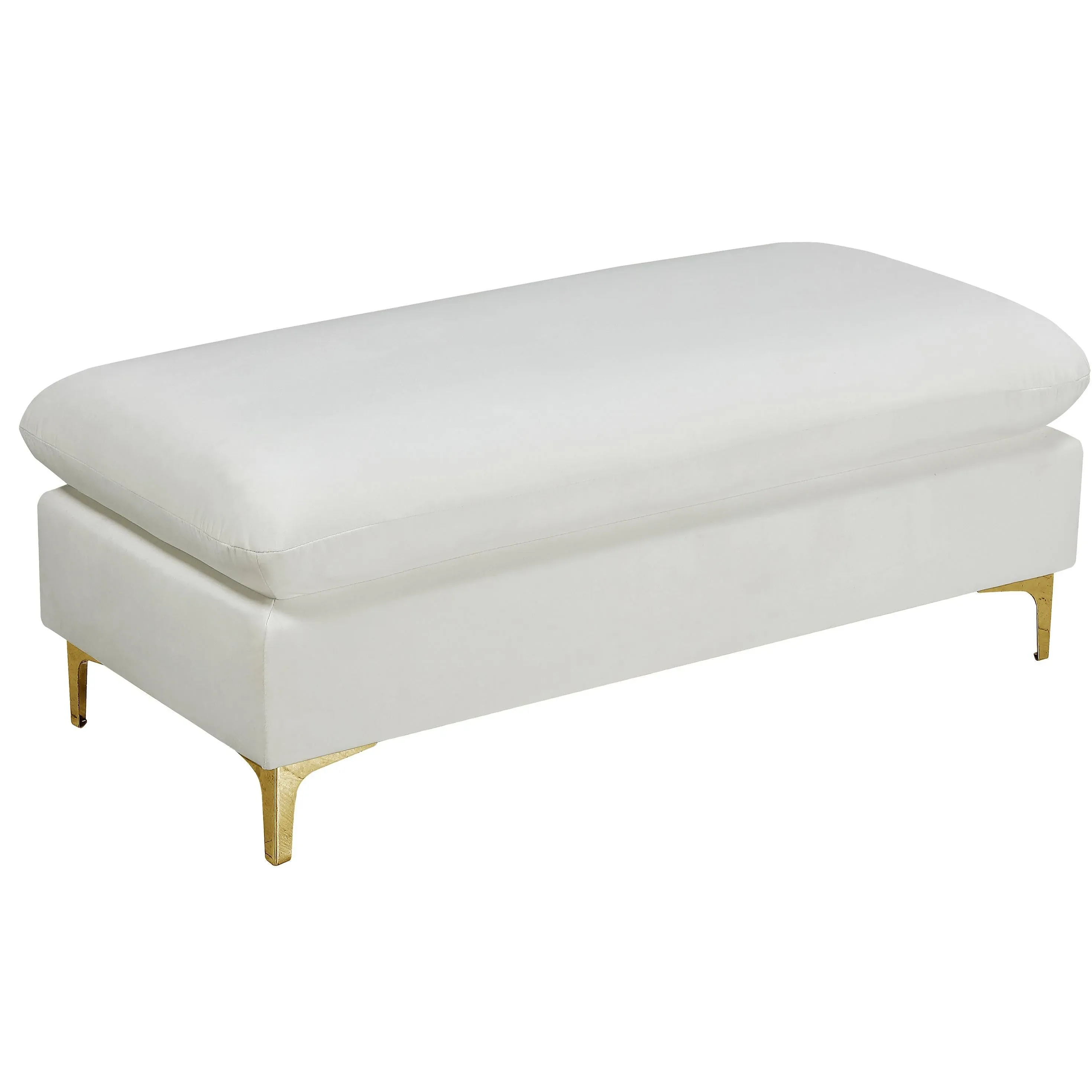 Naomi Velvet Ottoman Bench In Cream - 636Cream-Ott | Meridian