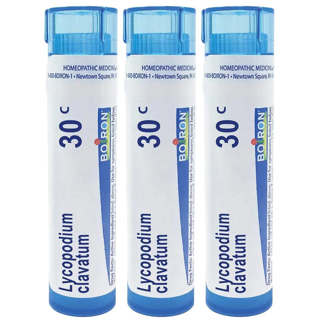 Boiron Lycopodium Clavatum 30C Homeopathic Medicine for Bloating and Gas - Pack of 3 (240 Pellets)