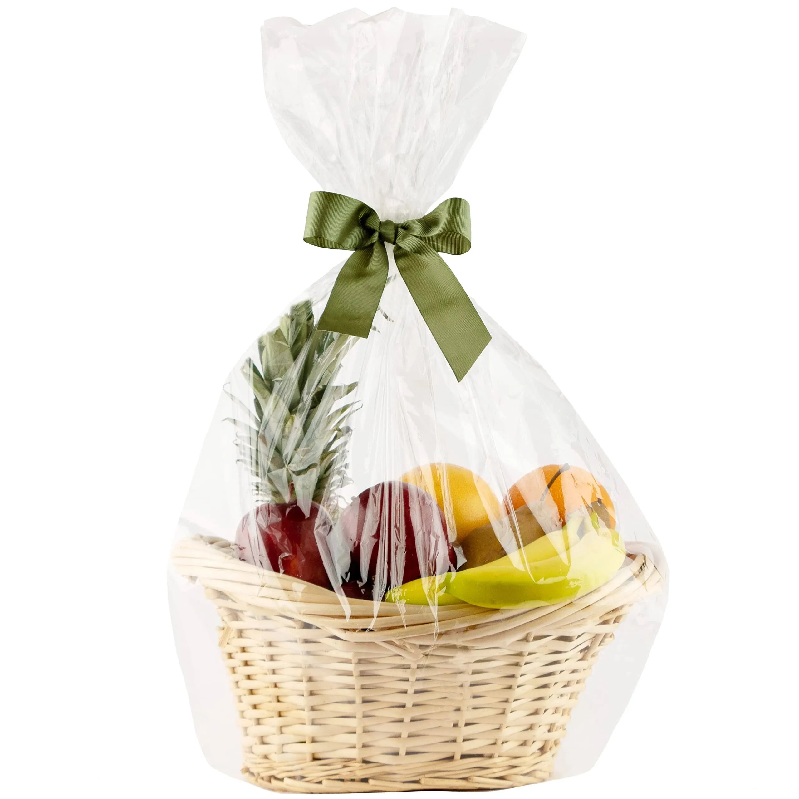 Clear Basket Bags, 24in x 30in Large Clear Cellophane Wrap for Bridal Shower Baskets & Gifts Pack Of 18 Thickness 0.75 Mil