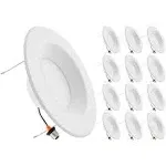 6 in. 5 CCT Retrofit Recessed Dimmable LED Downlight Selectable 2700K-5000K with E26 Quick Connect 1300 Lumens (12-Pack)