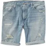 Levi’s 511 Slim Denim Short 36 Distressed Destroyed Dark Indigo 9” Inseam Pocket