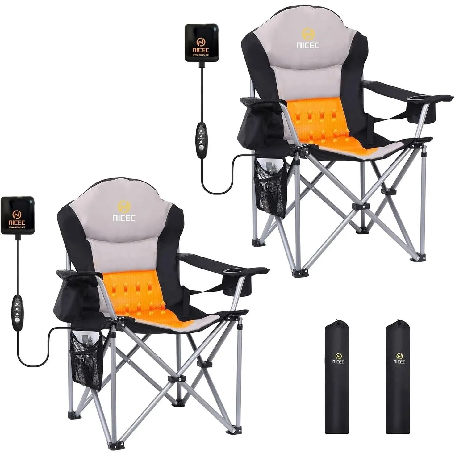 Heated Camping Chair, Heated Chair, Beach Chair, Folding Chair, Ski Chair - 2-Pack