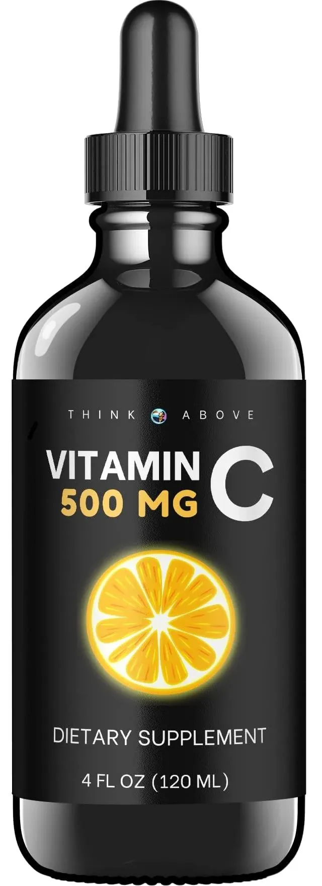 Think Above Liquid Vitamin C - High Dose - Vitamin C Drops - for Adults and Kids - 500 mg - Liquid Vit C - Non GMO - Vitamin C Liquid Supplement (4