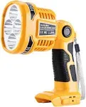 WaxPar 20V Tools LED Light, Emergency Spotlight Powered by Dewalt 20V-60V MAX Lithium Ion Battery, 12W 1120LM Jobsite Cordless Work Light with 110 Degree Pivoting Head