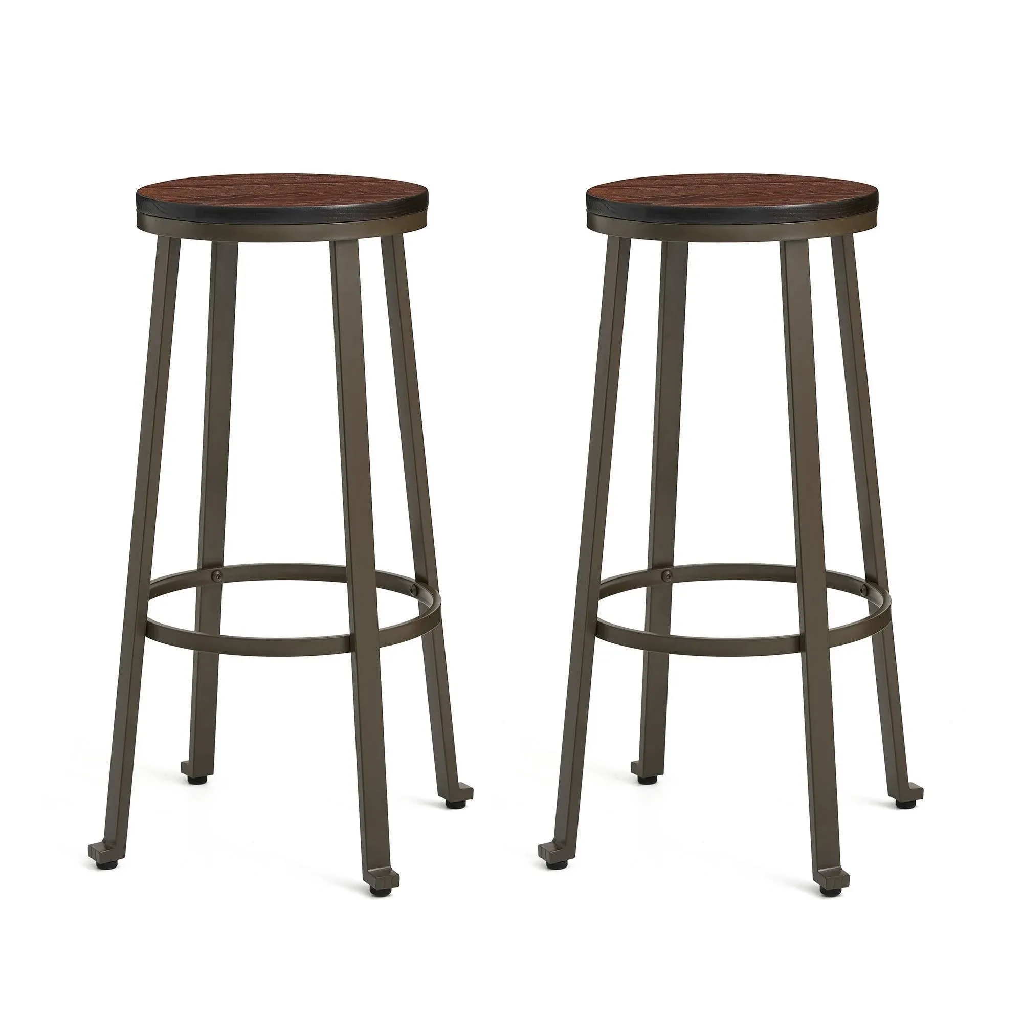 Glitzhome Set of 2 29.92-in H Bar height Wood Backless Bar Stool