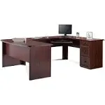 Realspace Broadstreet U-Shaped Executive Desk, Cherry