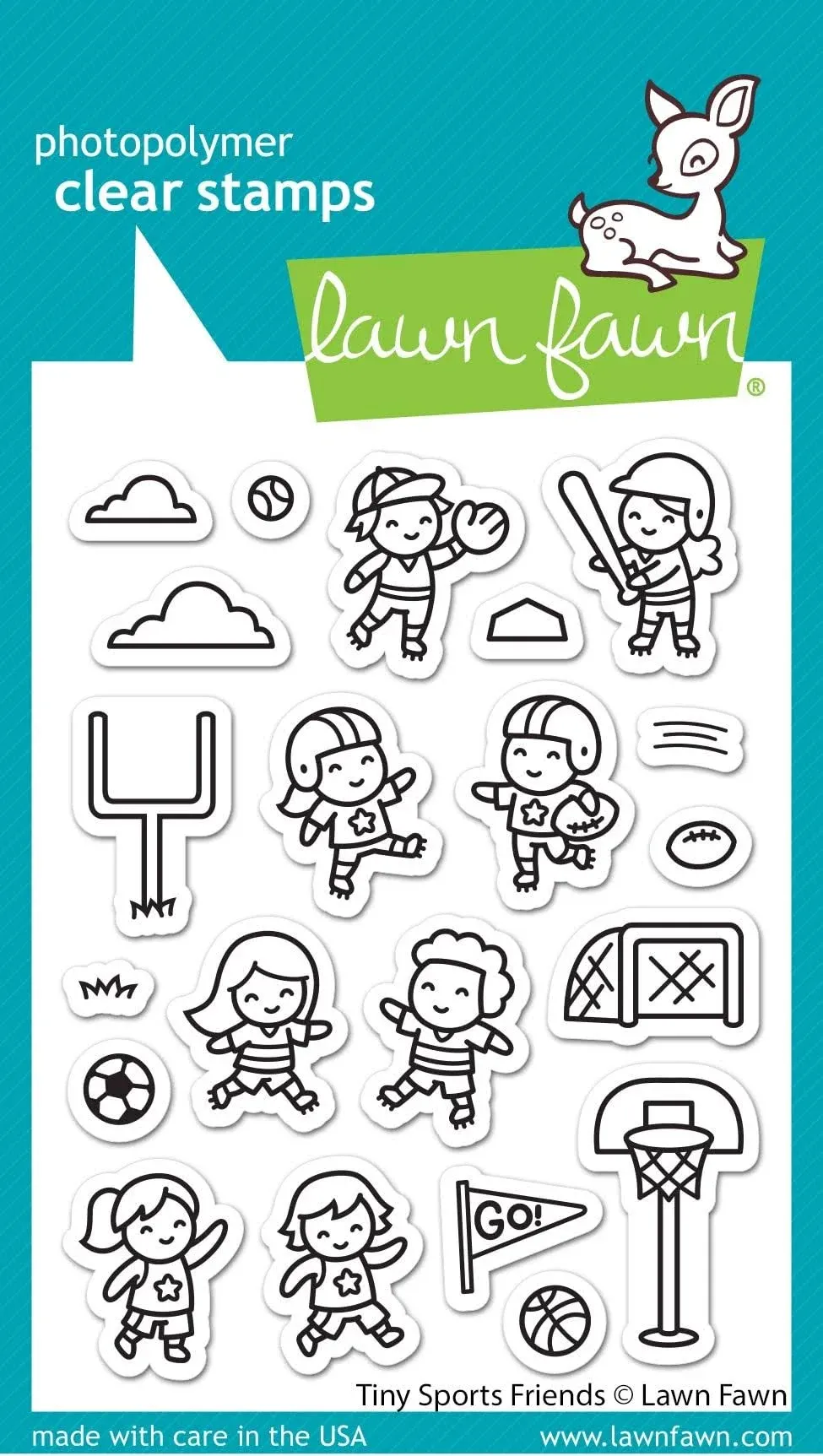 Lawn Fawn Clear Stamps - Tiny Sports Friends — Frank Garcia Studio