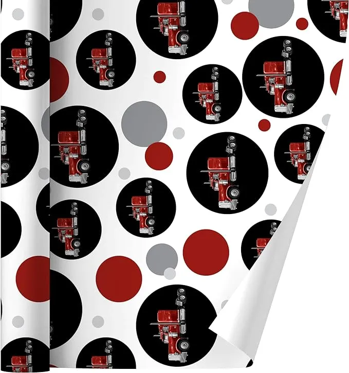 GRAPHICS & MORE Semi Tractor Trailer Truck Trucker Gift Wrap Wrapping Paper Roll