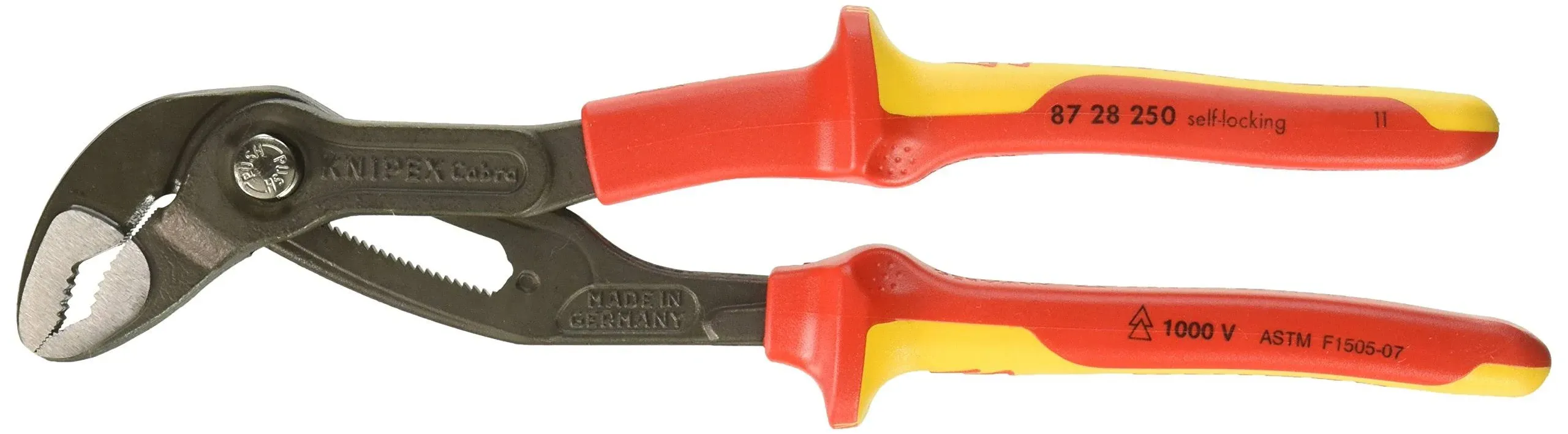 Knipex - Cobra® High-Tech Water Pump Pliers-1000V Insulated-Tethered Attachment (8726250T)