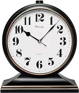 Table Clock-Modern Table Clock Silent-Non-Tic<wbr/>king 10-inch dial, Clear and Eas...