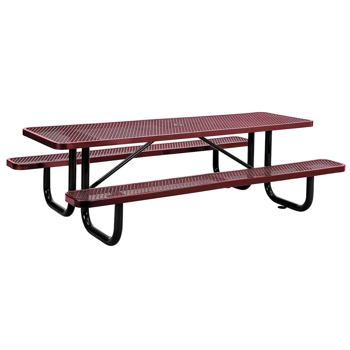 8' Rectangular Picnic Table, Expanded Metal, Gray Global Industrial