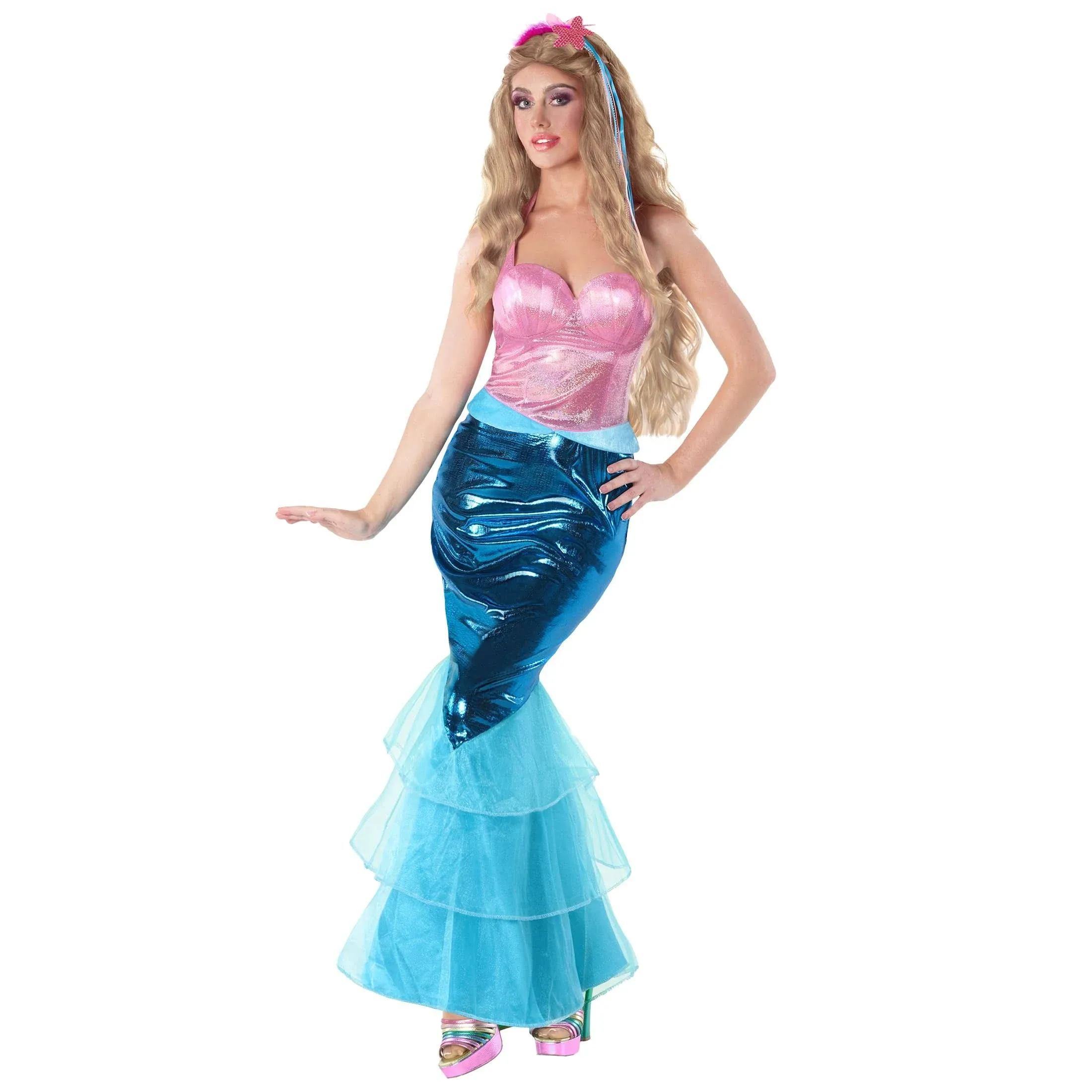 fun shack Mermaid Costume For Women Blue And Pink Womens Halloween Costumes