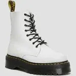 Jadon White Leather 8-Eye Platform Boot