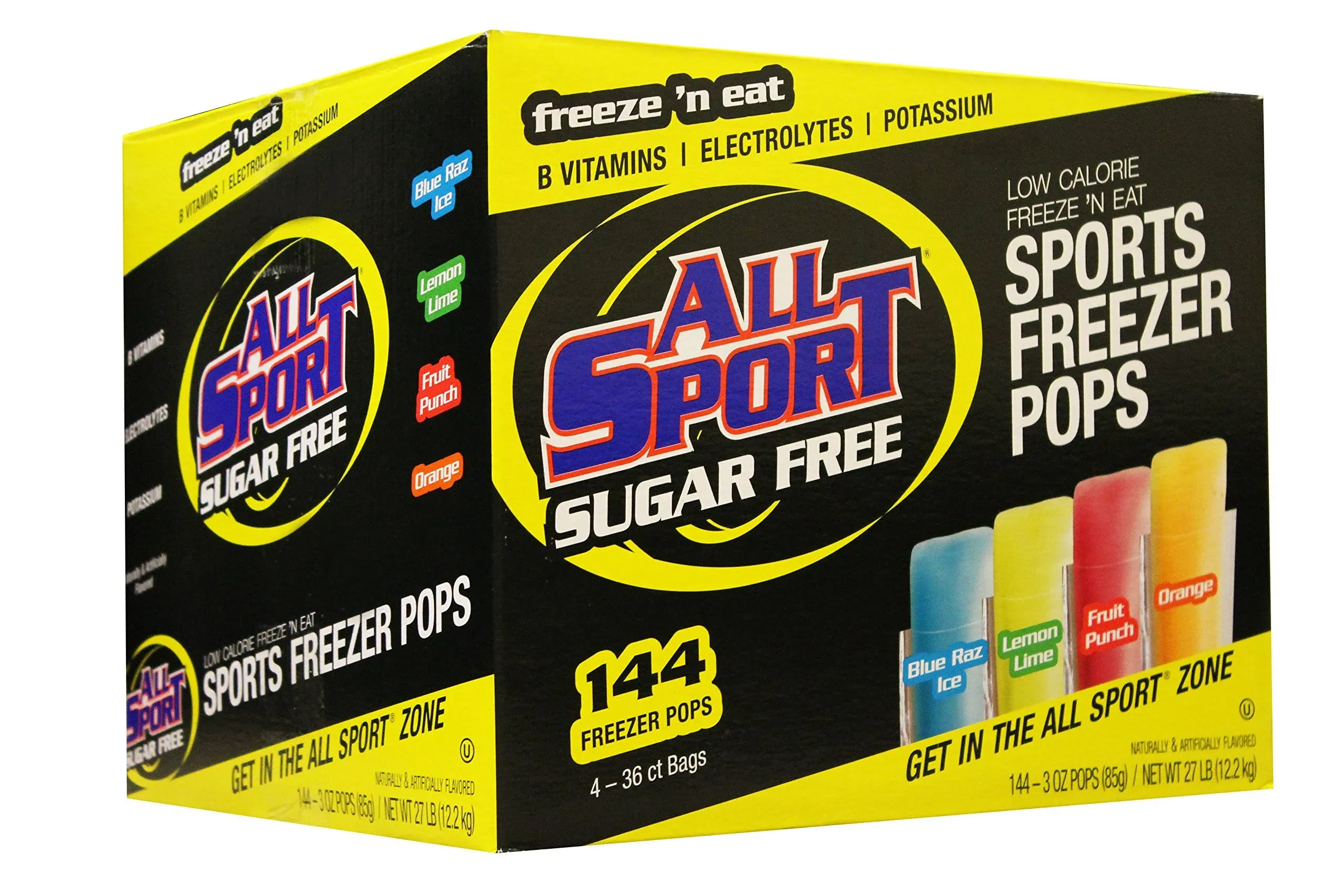 All Sport Zero All Sport Hydration Freezer Pops, 36 CT (Variety Pack (Sugar-Free)) 36 Count (Pack of 1)