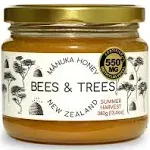 Bees & Trees 500+ mg 100% Raw New Zealand Manuka Honey, 380gm