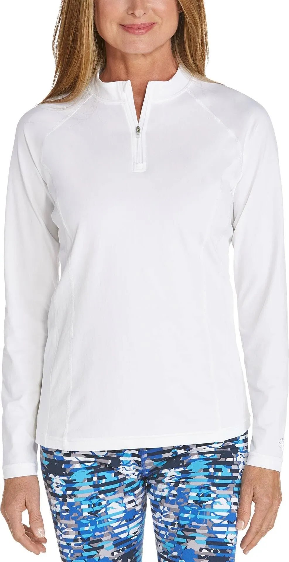 Coolibar Women's Freestyle Long Sleeve Rash Guard UPF 50+, White / L