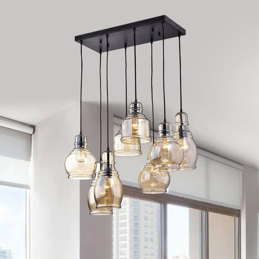 Strick & Bolton Yinka Antique Glass Pendant Lights - Antique Black