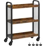 VASAGLE Serving Cart, Slim Kitchen Cart for Narrow Spaces, Rolling Storage Cart