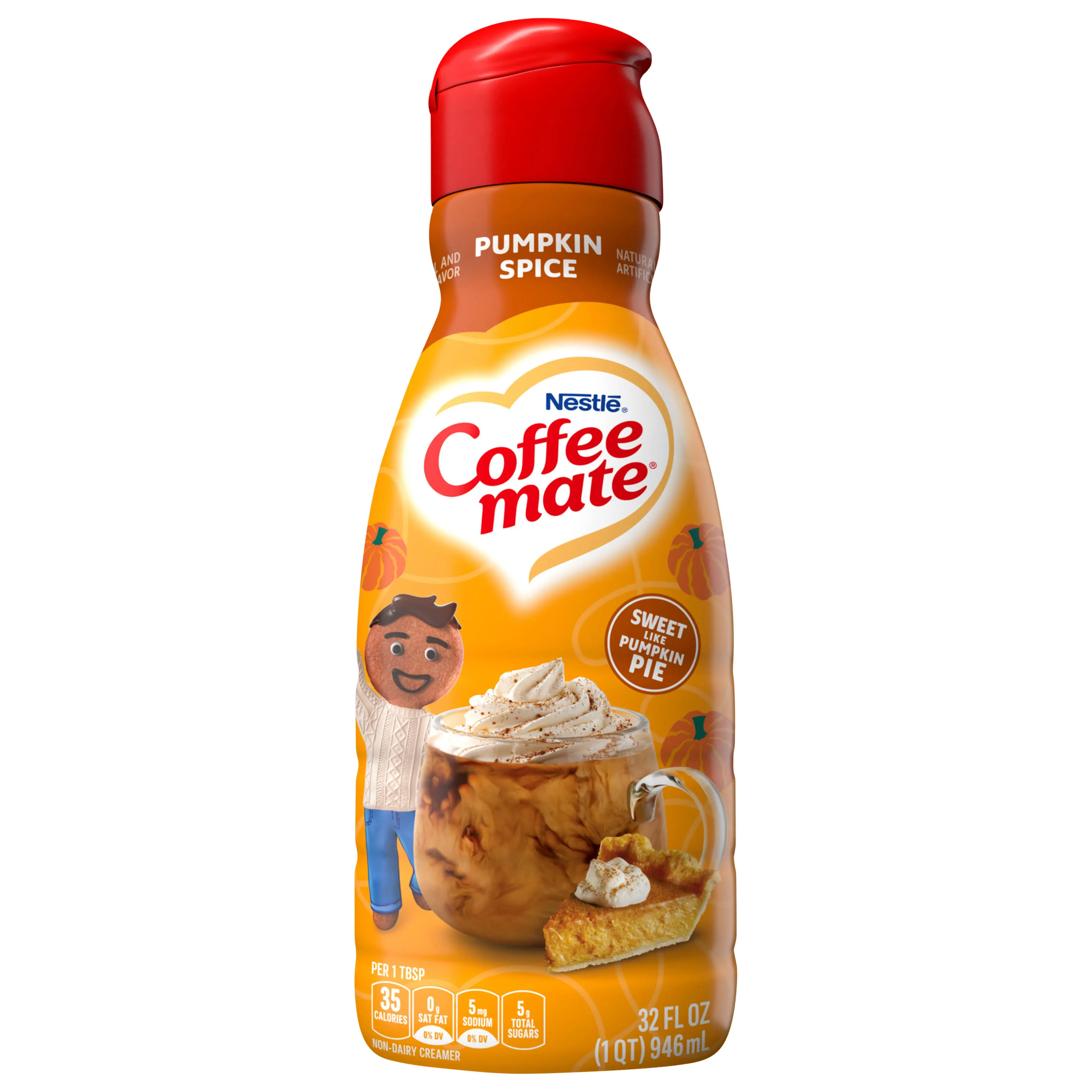 Nestle Coffee-mate Liqud Creamer Singles, Pumpkin Spice, 0.38 Oz, Box Of 50