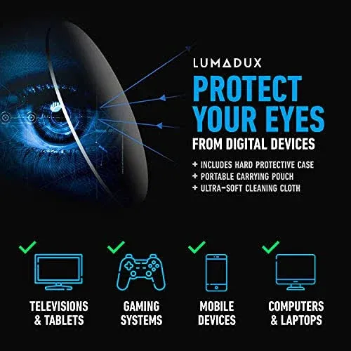 Lumadux Anti Blue Light Glasses (Titanium Black, 200)