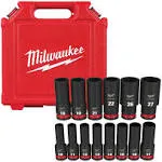 Milwaukee Shockwave Impact Duty 3/8" Drive Metric Deep 6 Point Socket Set