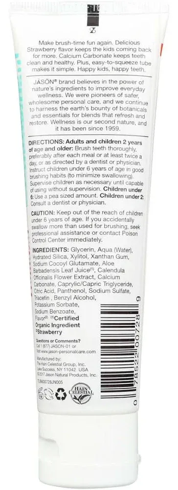 Jason Kids Only! Toothpaste, Strawberry - 4.2 oz tube