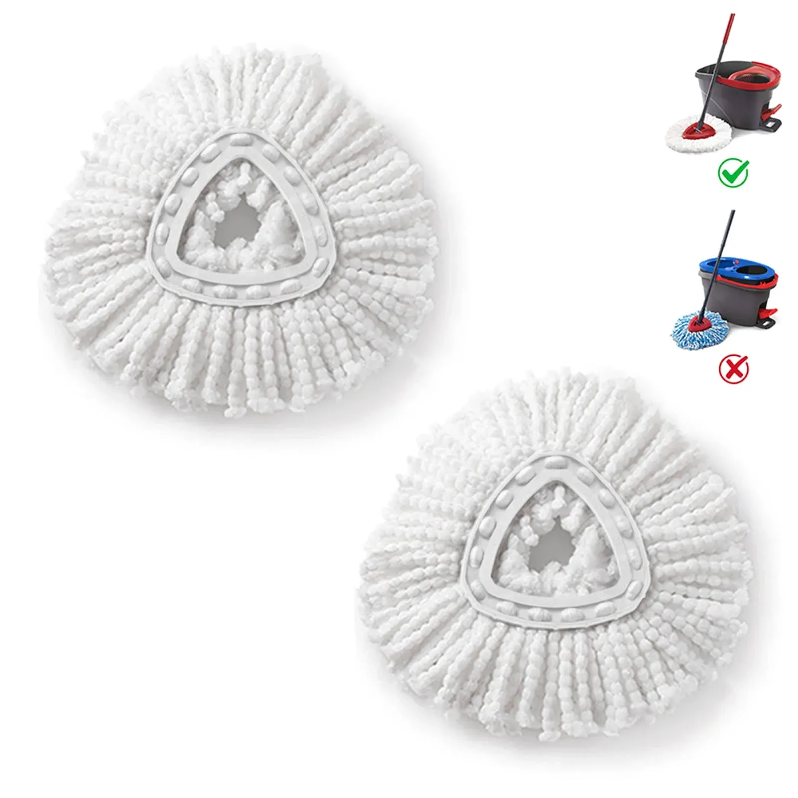 BonusLife 2-Pack Mop Head for O-Ceda EasyWrin Spin Mop Refill 1-Tank System Only Easy Cleaning Microfiber Replacement