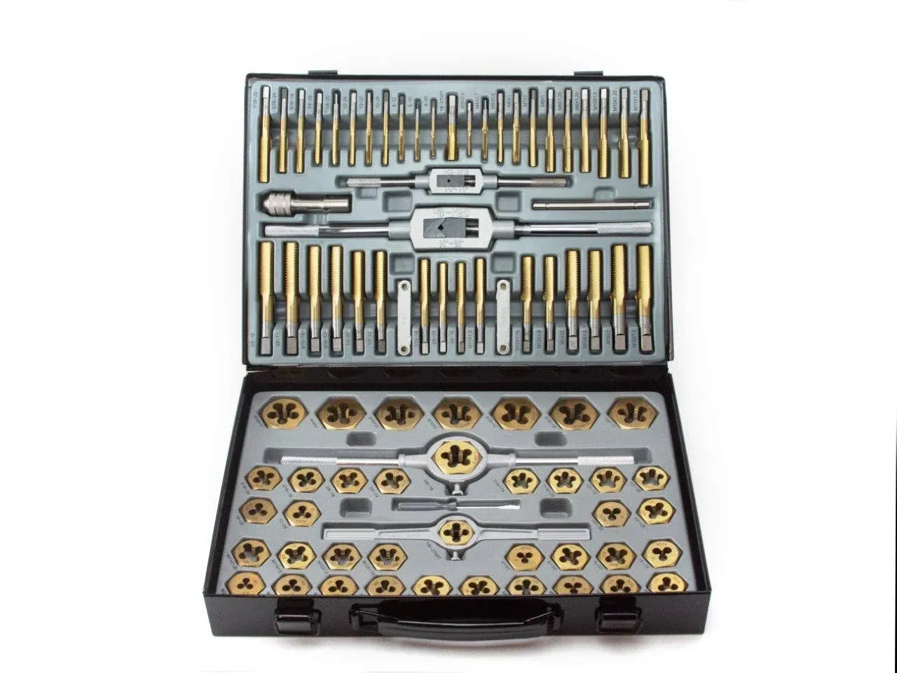 Tap & Die Tools Set, SAE / METRIC Metal Case Tapping Thread Cutting Kit Set 86PC