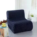 N&amp;V Single Seat Foam Sofa, Armless Floor Sofa, High Density Foam Bean Bag, Navy