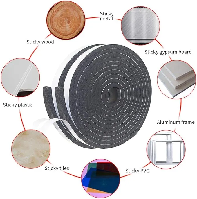 Weather Stripping Door Seal Strip for Doors and Windows, Foam Insulation Tape...