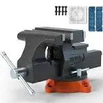 VEVOR 6.5 in. Bench Vise with 360 Deg Swivel Locking Base & Two-Way Jaw Ductile Iron