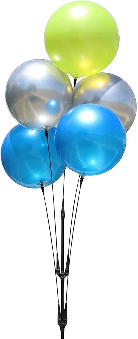 Weatherproof Reusable Balloon Cluster Pole Kit - Helium Free Plastic Outdoor Balloons