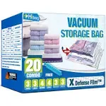 HIBAG Vacuum Storage Bags, Space Saver Vacuum Seal Storage Bags 20-Pack Sealer Bags for Clothes, Clothing, Bedding, Comforter, Blanket (20C)