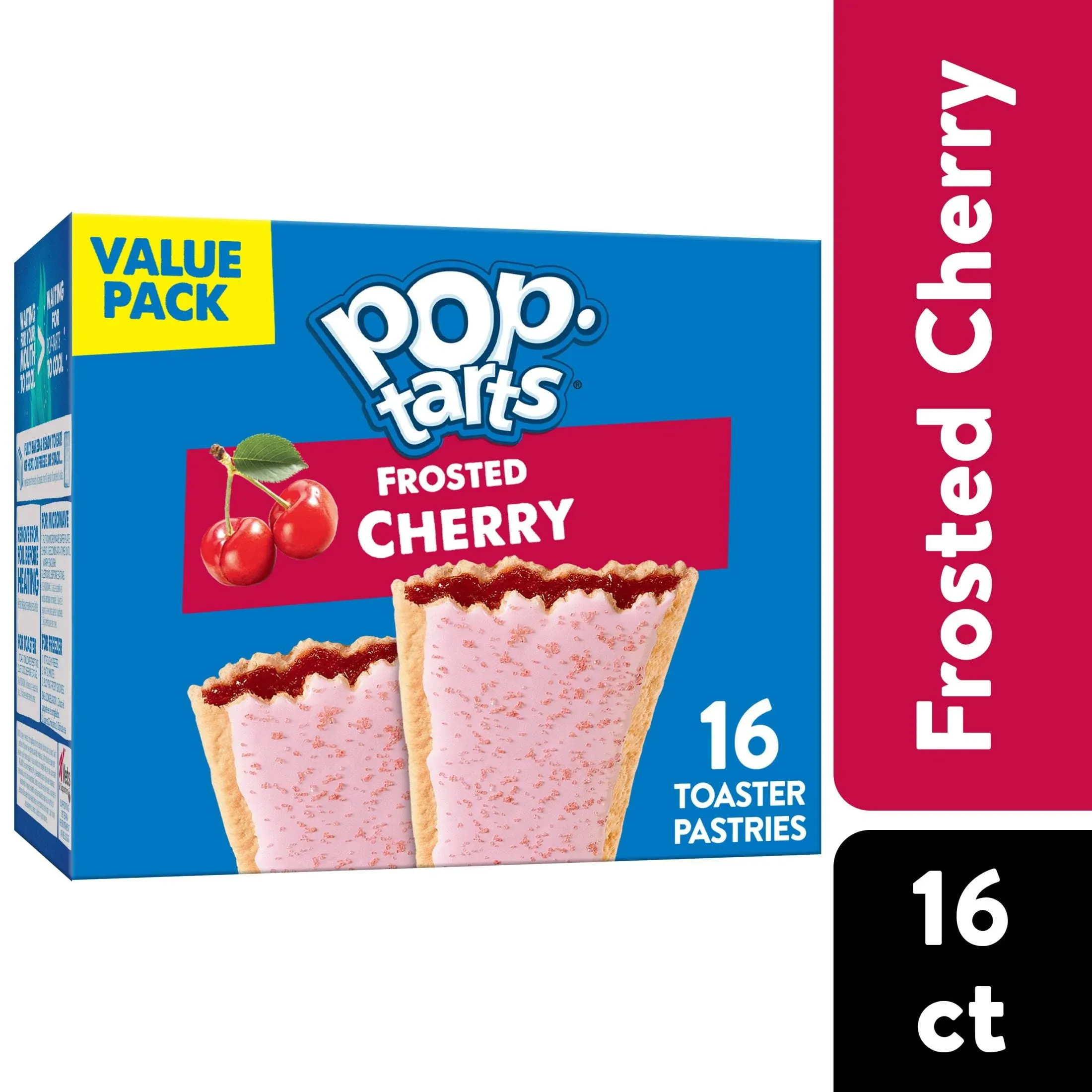 Pop-Tarts Toaster Pastries, Cherry, Frosted - 12 toaster pastries, 20.3 oz